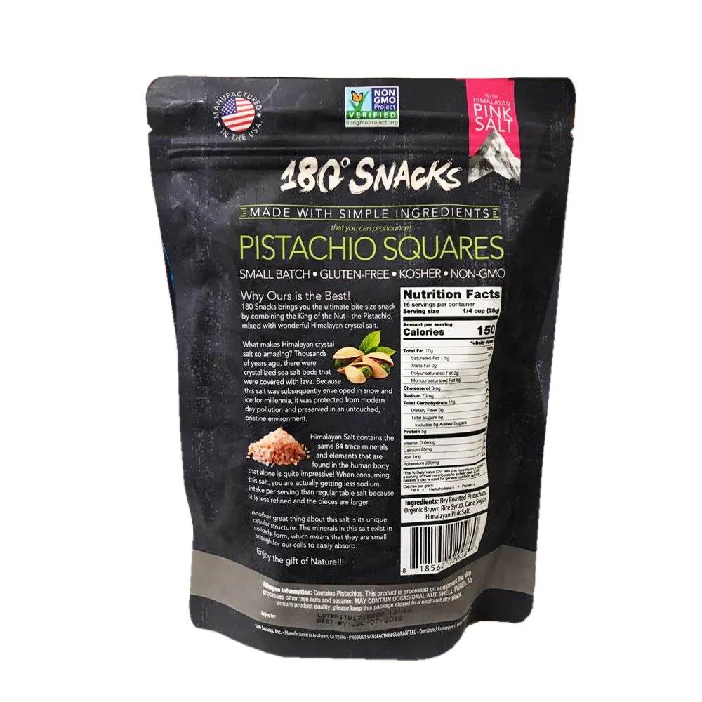 180 Snacks Pistachio Squares, 16 Ounce