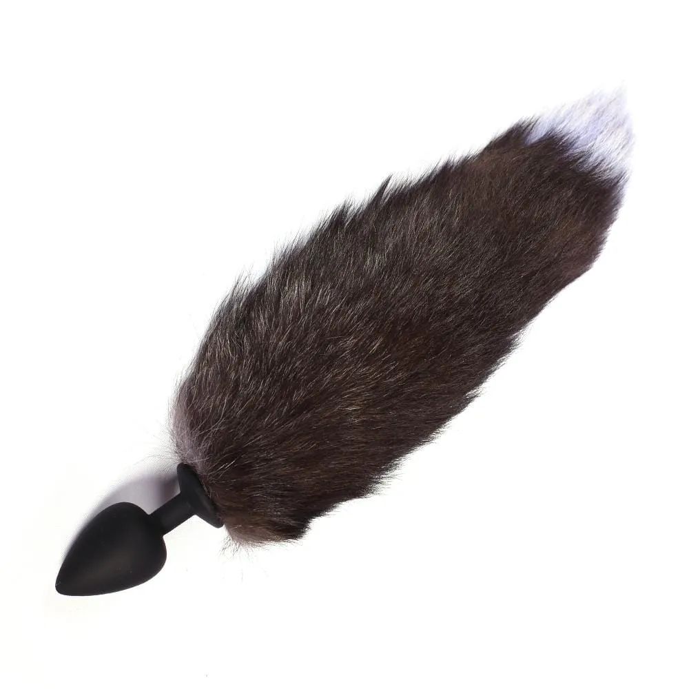 18" Black Fox Tail Silicone Plug