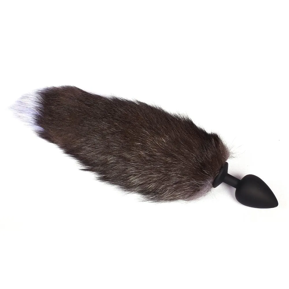 18" Black Fox Tail Silicone Plug