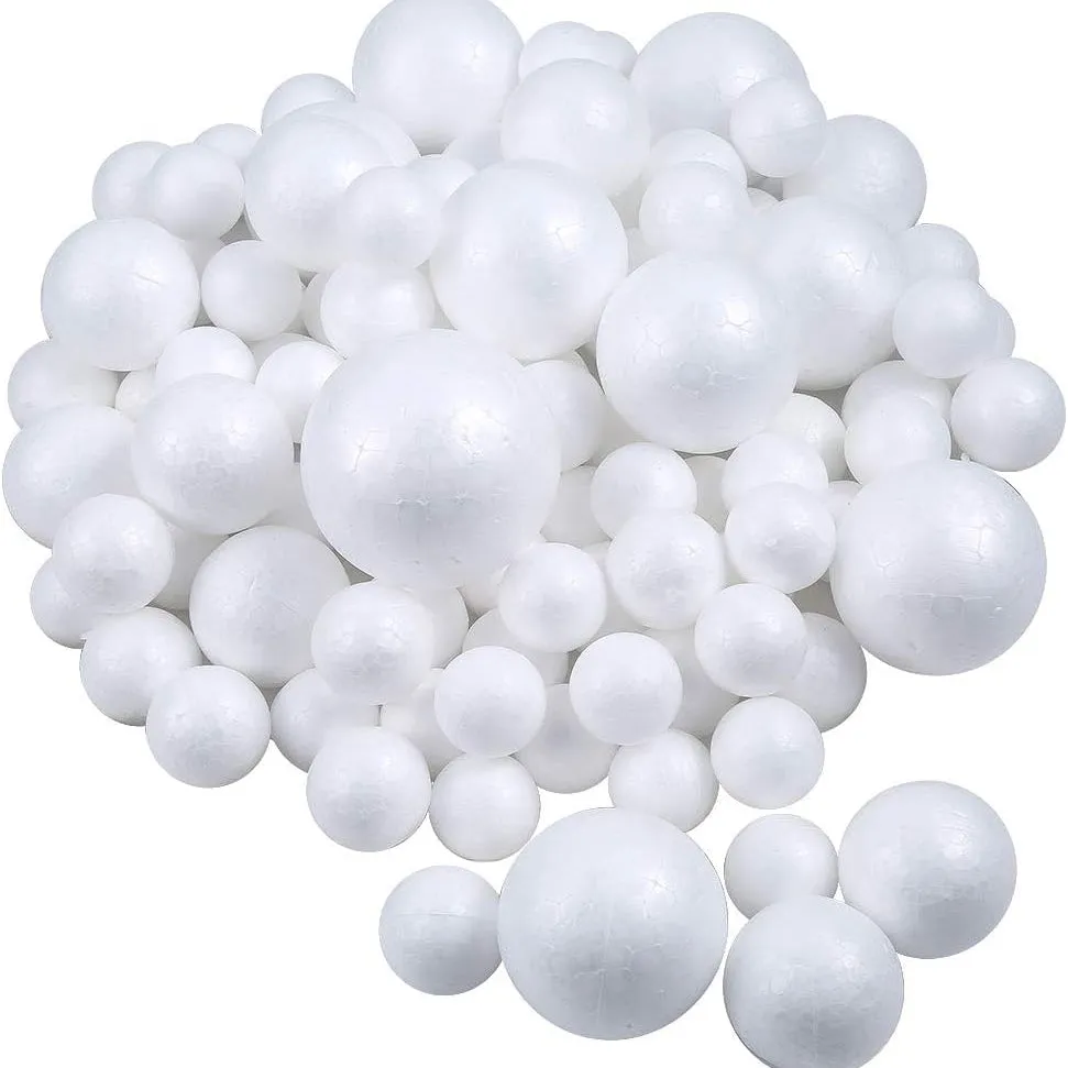 20 White Foam Craft Balls for Art and Decoration Purposes