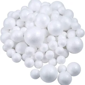 20 White Foam Craft Balls for Art and Decoration Purposes
