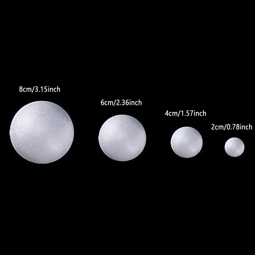 20 White Foam Craft Balls for Art and Decoration Purposes