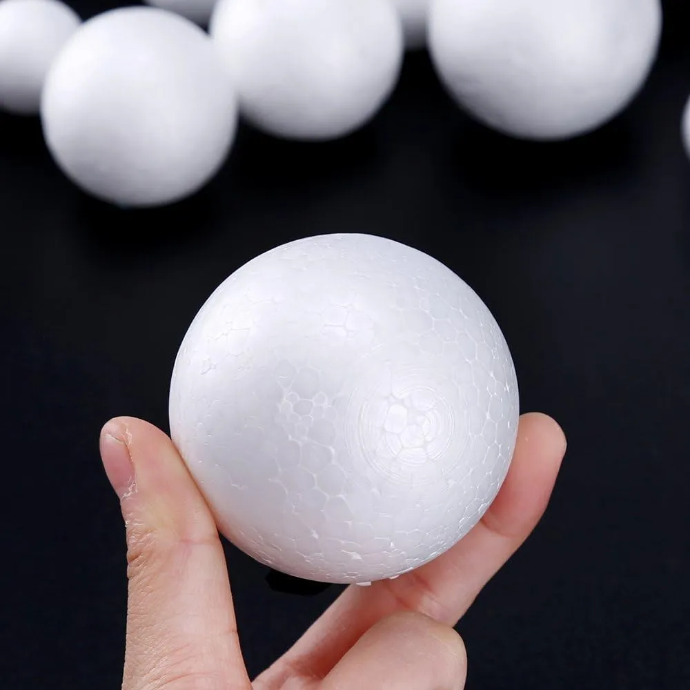 20 White Foam Craft Balls for Art and Decoration Purposes