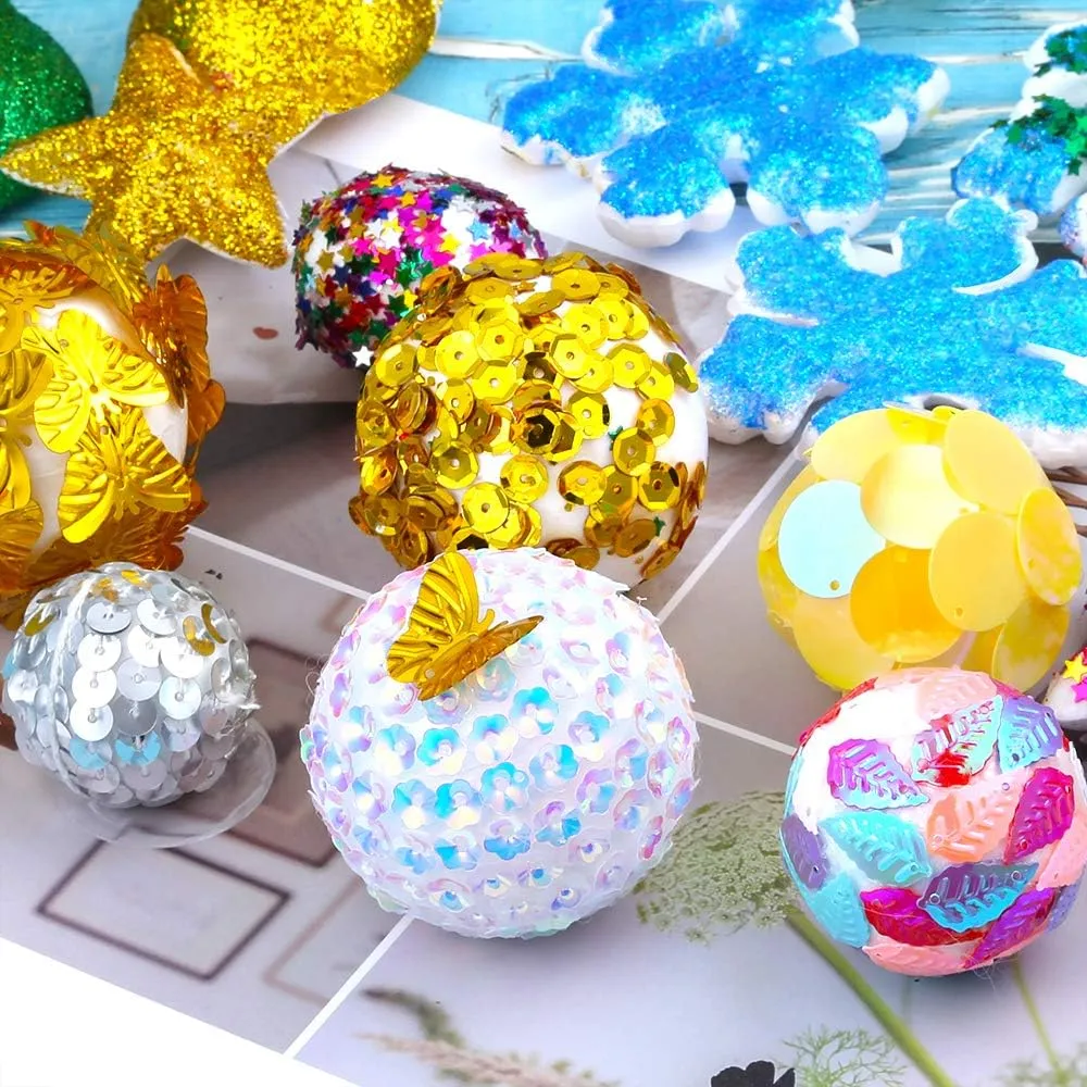 20 White Foam Craft Balls for Art and Decoration Purposes