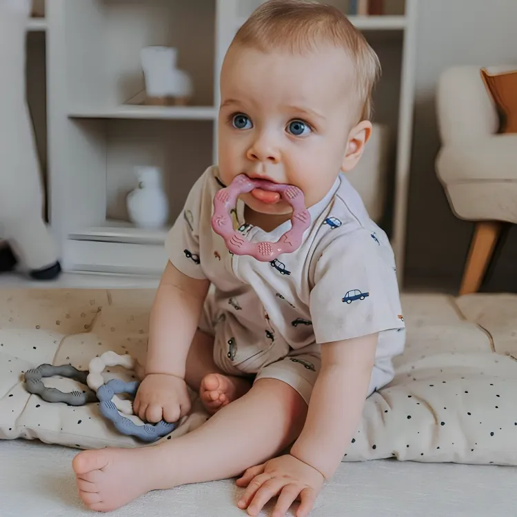 Baby Silicone Teethers Toy Ring