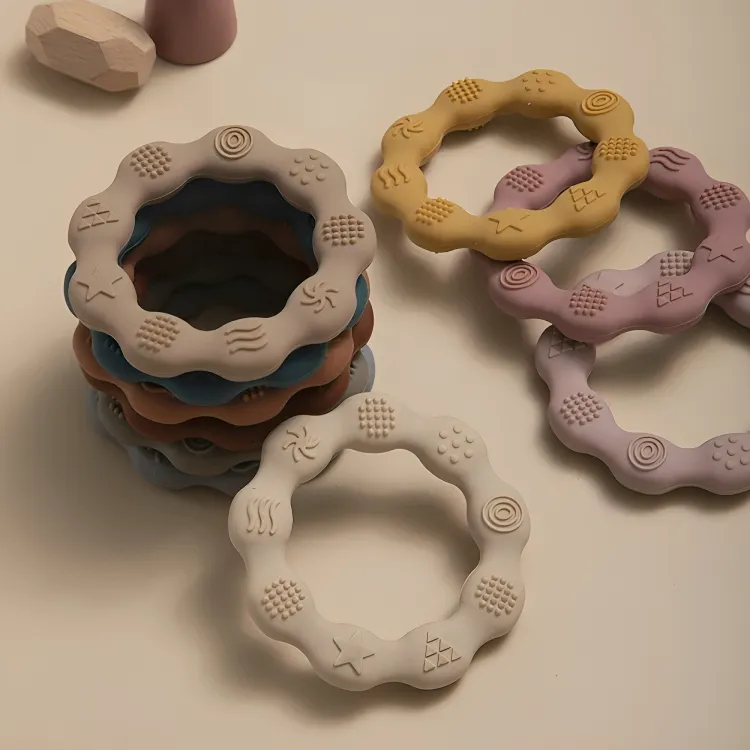 Baby Silicone Teethers Toy Ring