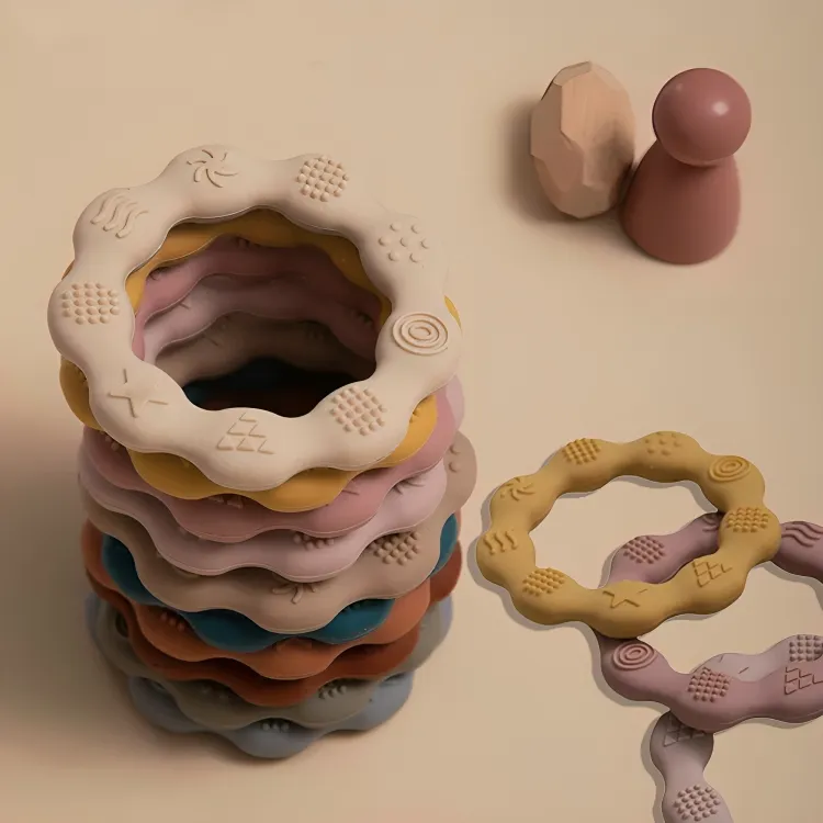 Baby Silicone Teethers Toy Ring