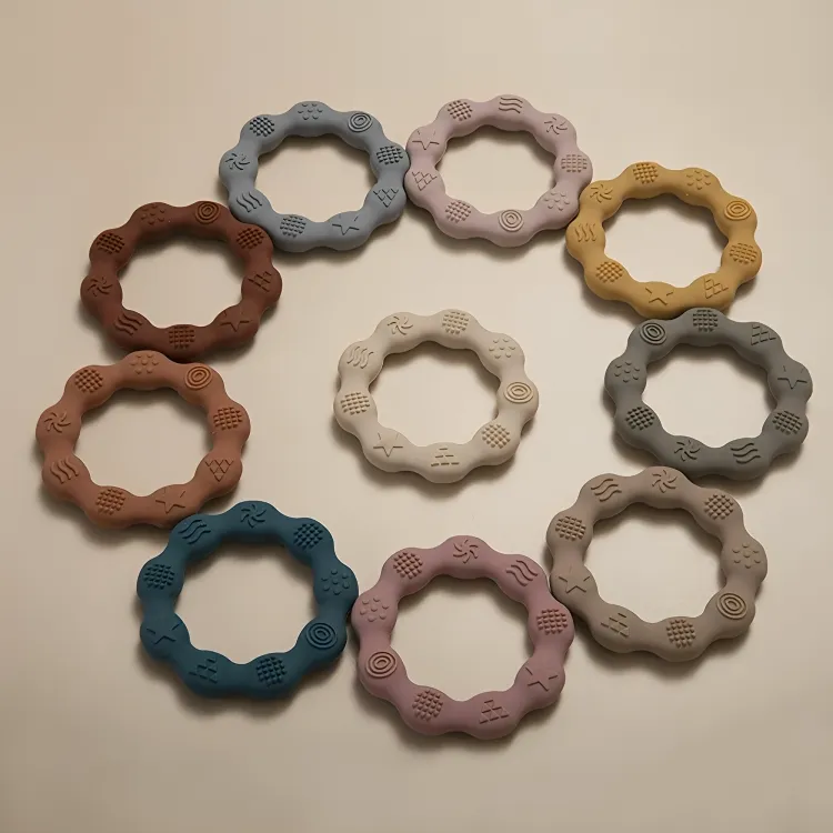 Baby Silicone Teethers Toy Ring
