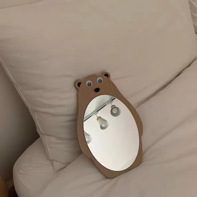 Bear Wooden Table Mirror