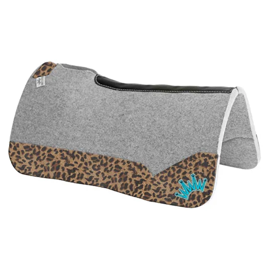 Best Ever 1" Kush Pad with Leopard Wear Leathers and Turquoise Crown- 30"x30"