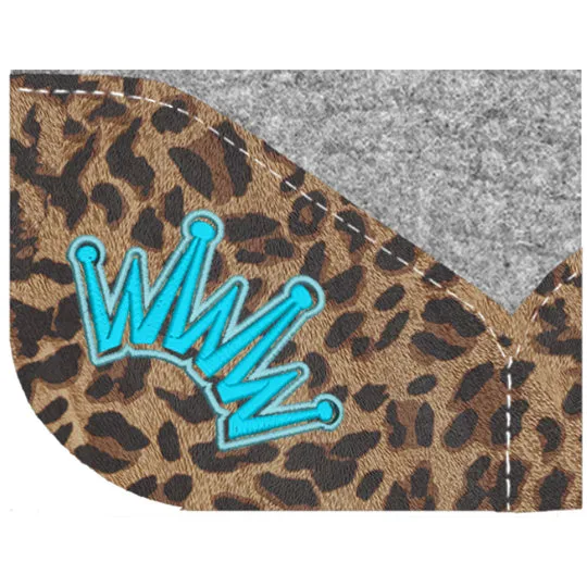 Best Ever 1" Kush Pad with Leopard Wear Leathers and Turquoise Crown- 30"x30"