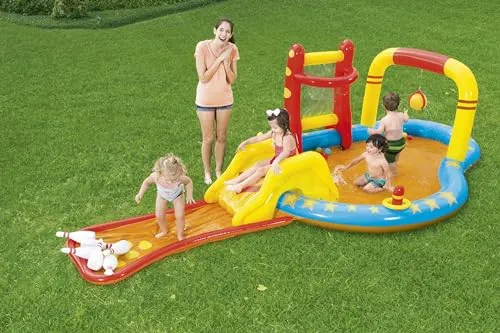Bestway LiL Champ Water Play Centre | Inflatable Water Park with Slide and Multiple Activities, Paddling Pool for Kids, Ages 2 