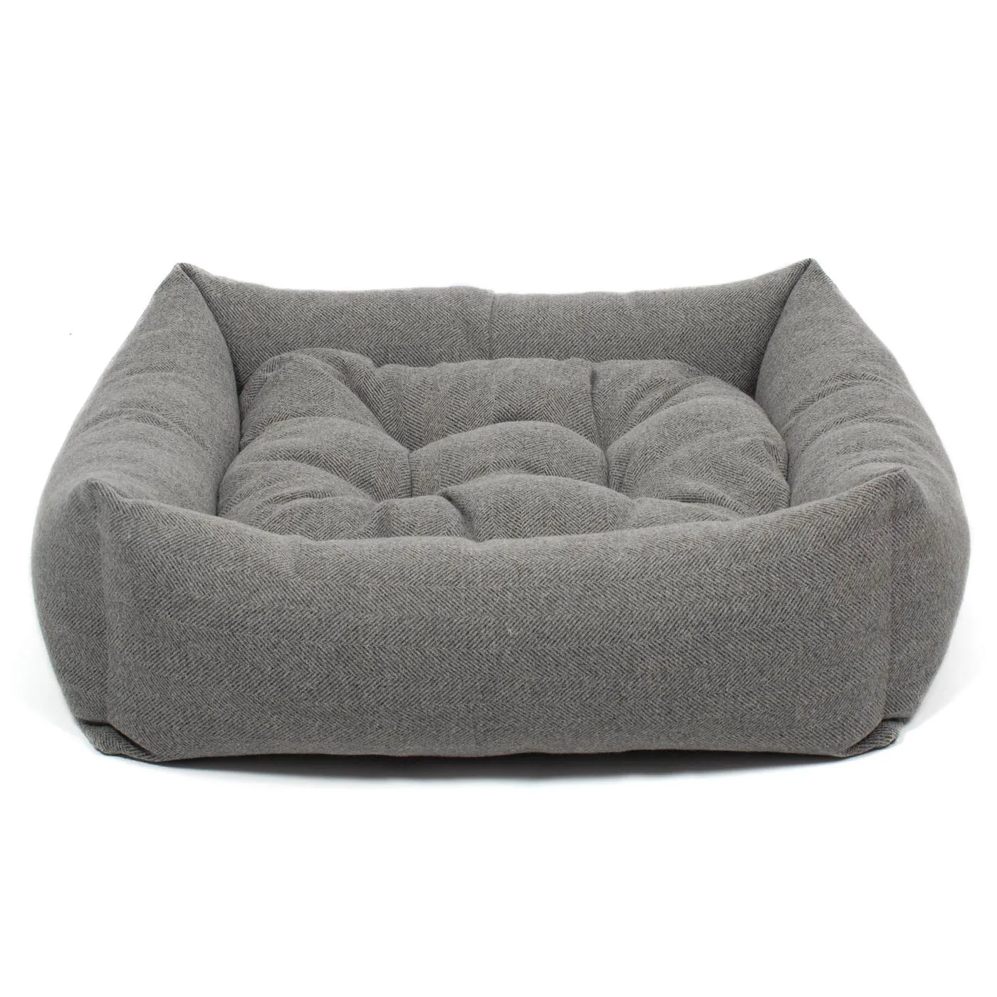 Box Bed With Removable Covers in Herringbone Tweed by Lords & Labradors