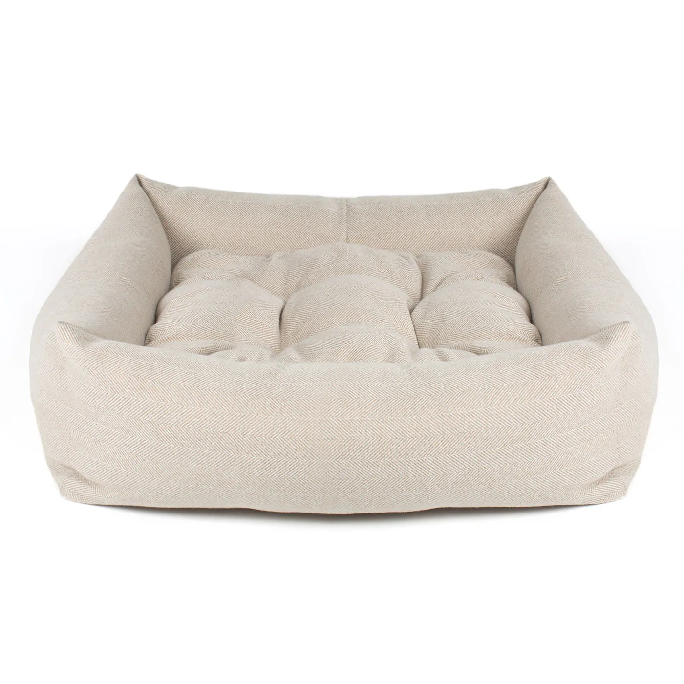 Box Bed With Removable Covers in Herringbone Tweed by Lords & Labradors