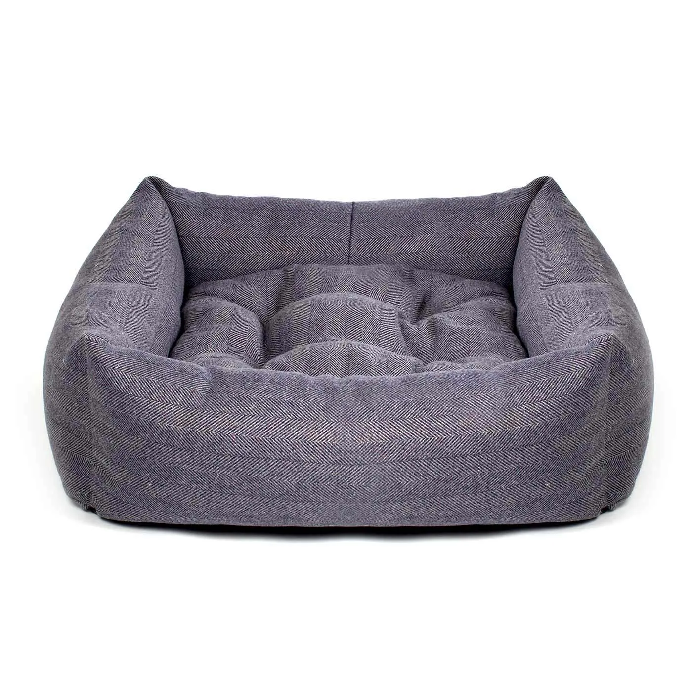 Box Bed With Removable Covers in Herringbone Tweed by Lords & Labradors