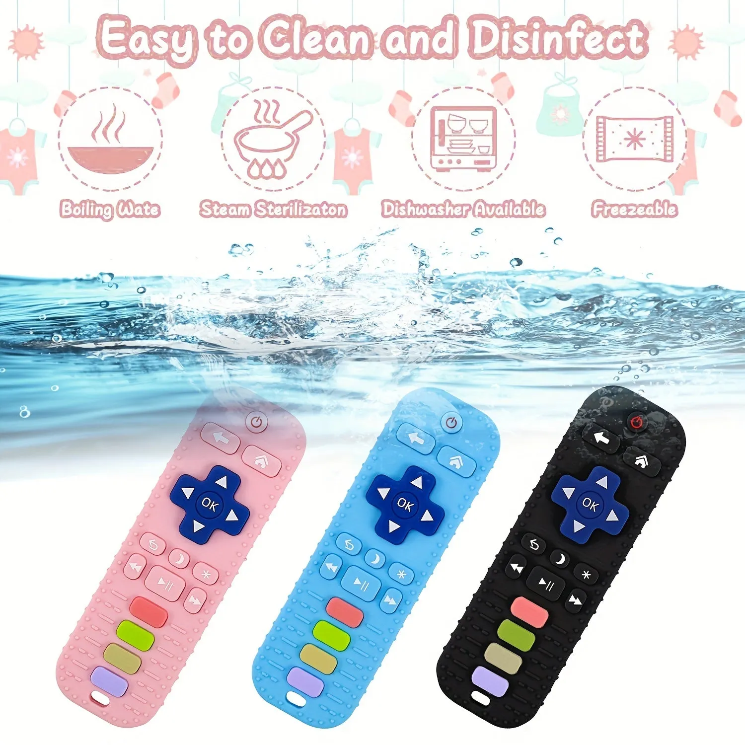 BPAFree Silicone Teether Toy Cute Remote Control Shape 612 Months
