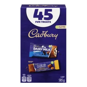 CADBURY Assorted Mini Chocolate Bars - 45 pieces - 585g