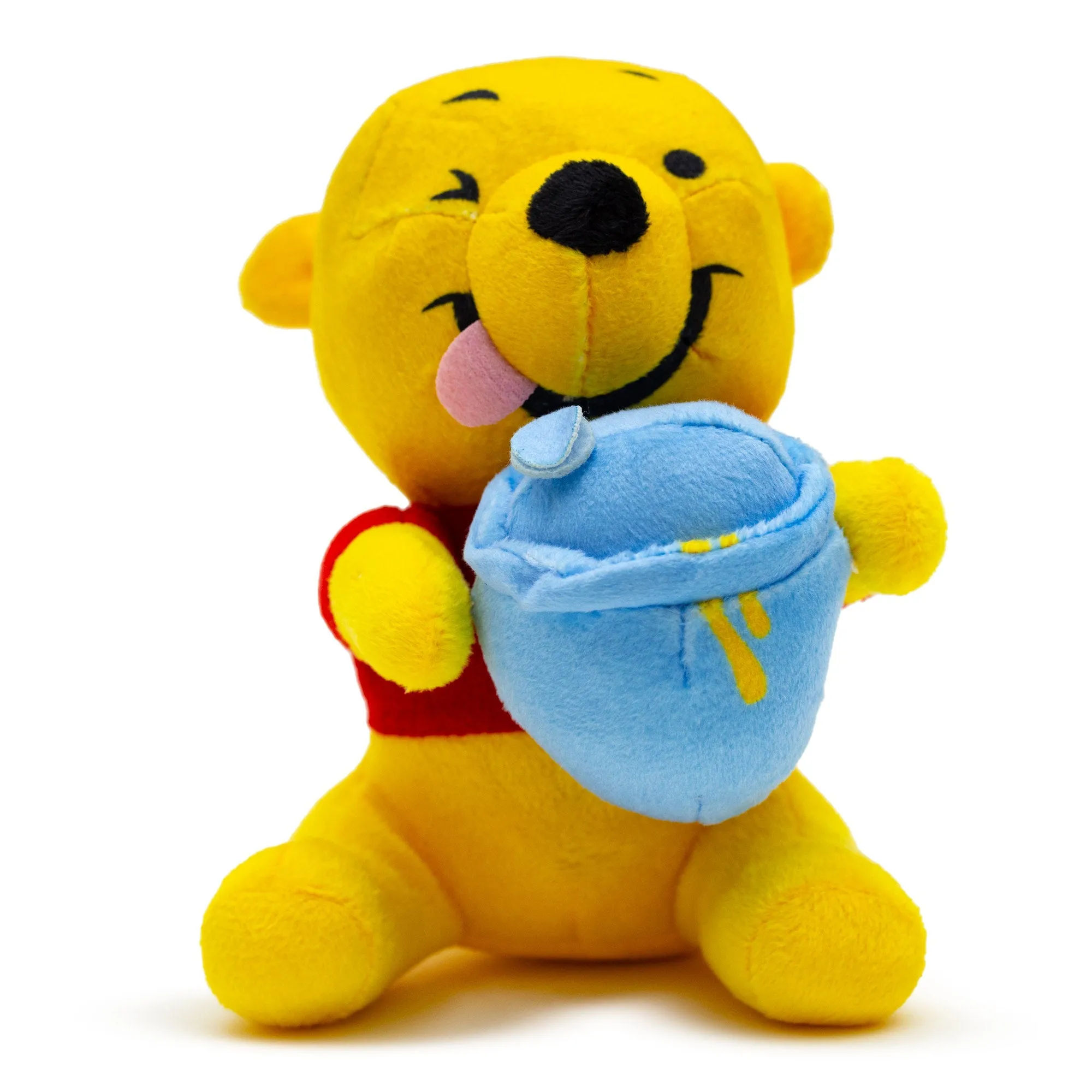 Dog Toy Squeaker Plush - Winnie the Pooh Winking Hunny Pot Sitting Pose by Buckle-Down