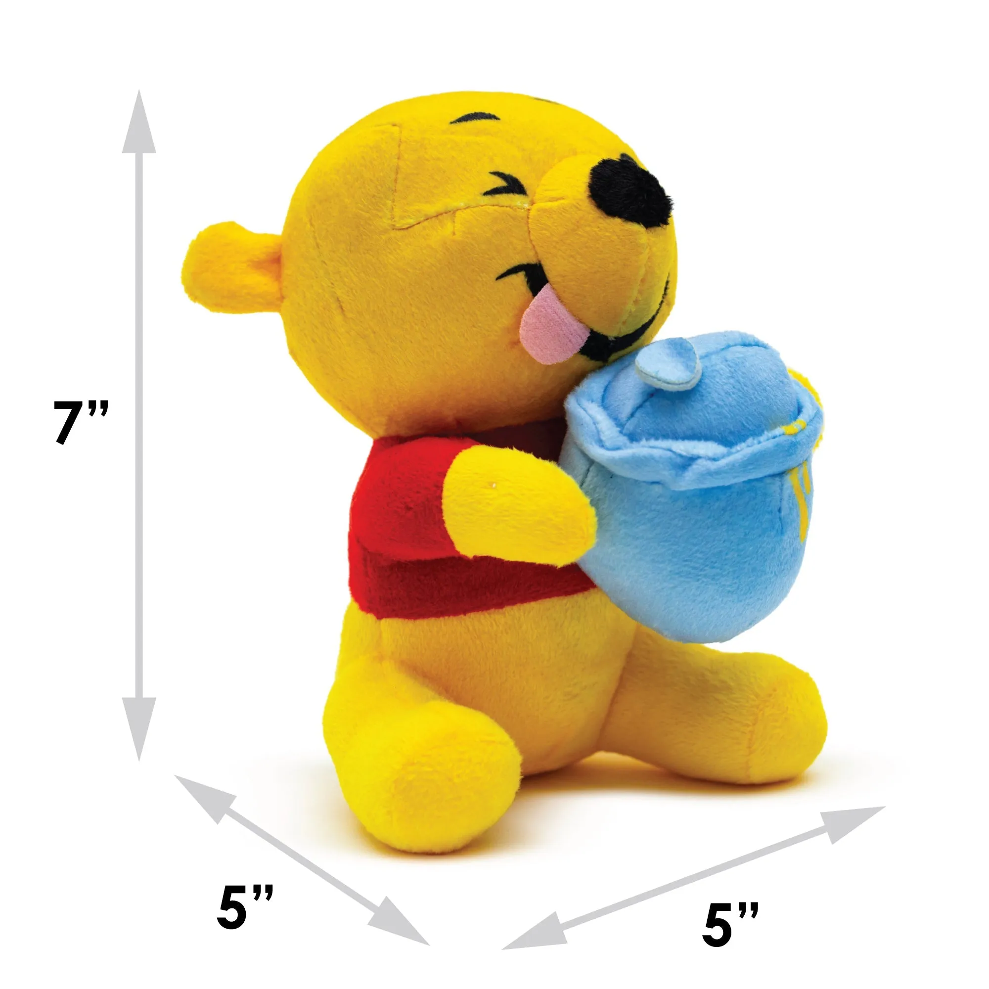 Dog Toy Squeaker Plush - Winnie the Pooh Winking Hunny Pot Sitting Pose by Buckle-Down