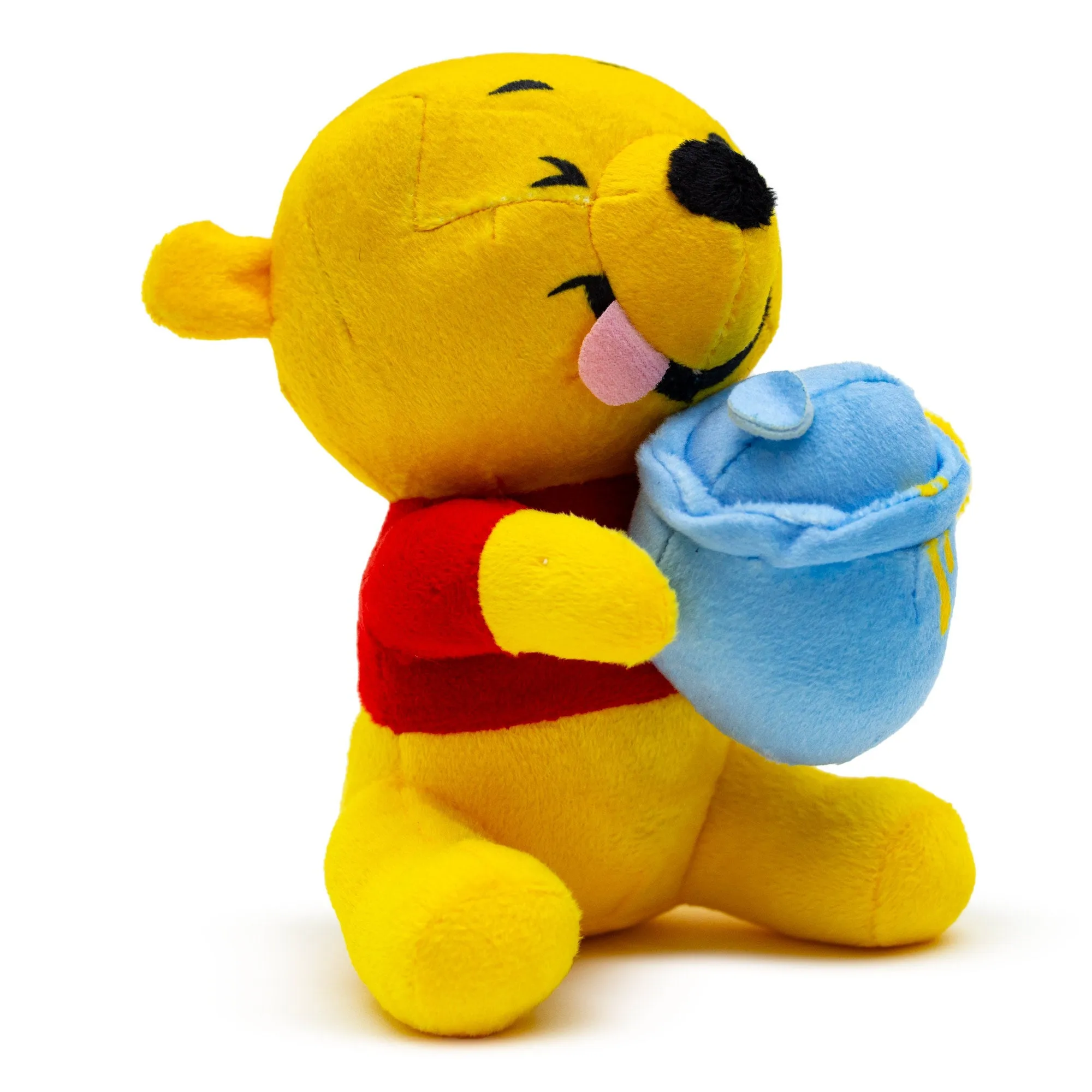 Dog Toy Squeaker Plush - Winnie the Pooh Winking Hunny Pot Sitting Pose by Buckle-Down