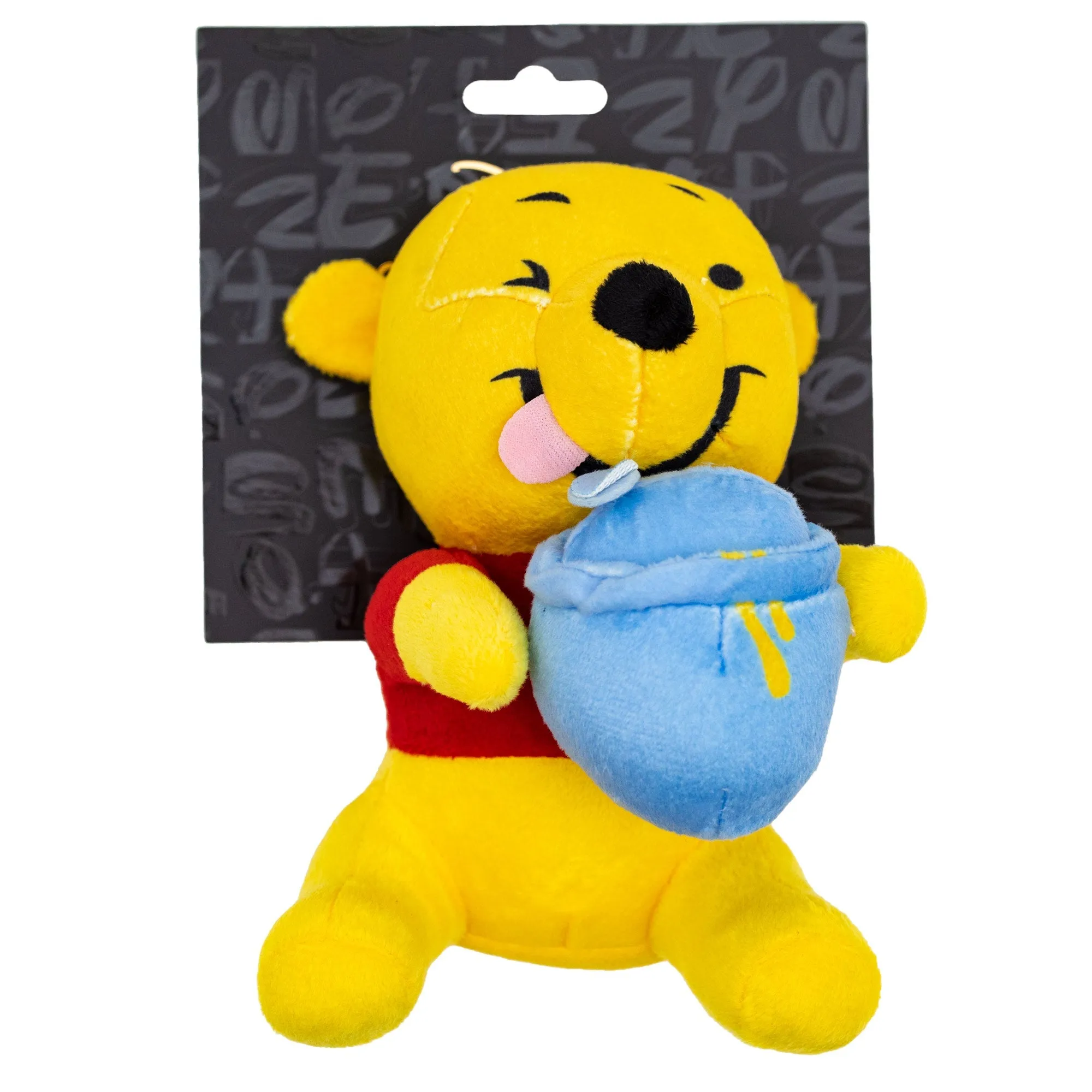 Dog Toy Squeaker Plush - Winnie the Pooh Winking Hunny Pot Sitting Pose by Buckle-Down