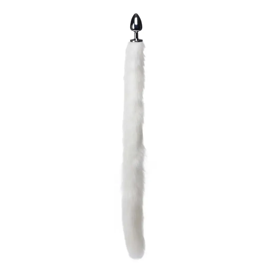 Extra Long Mink Tail Metal Anal Plug