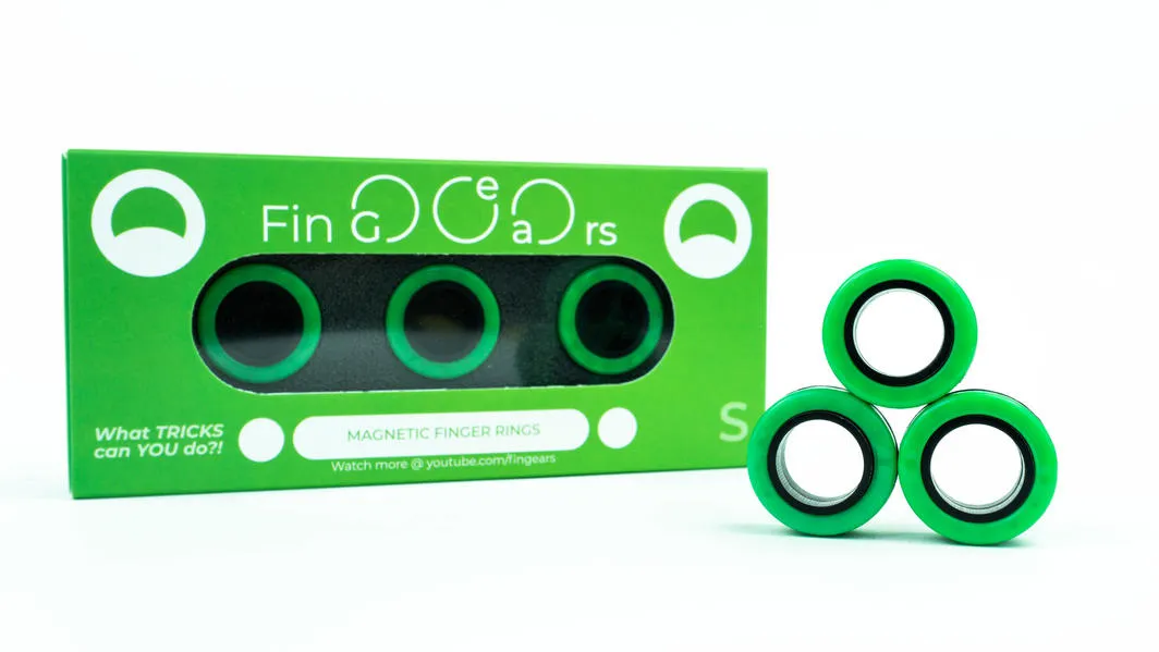 Fingears Magnetic Finger Rings Green/Black Small
