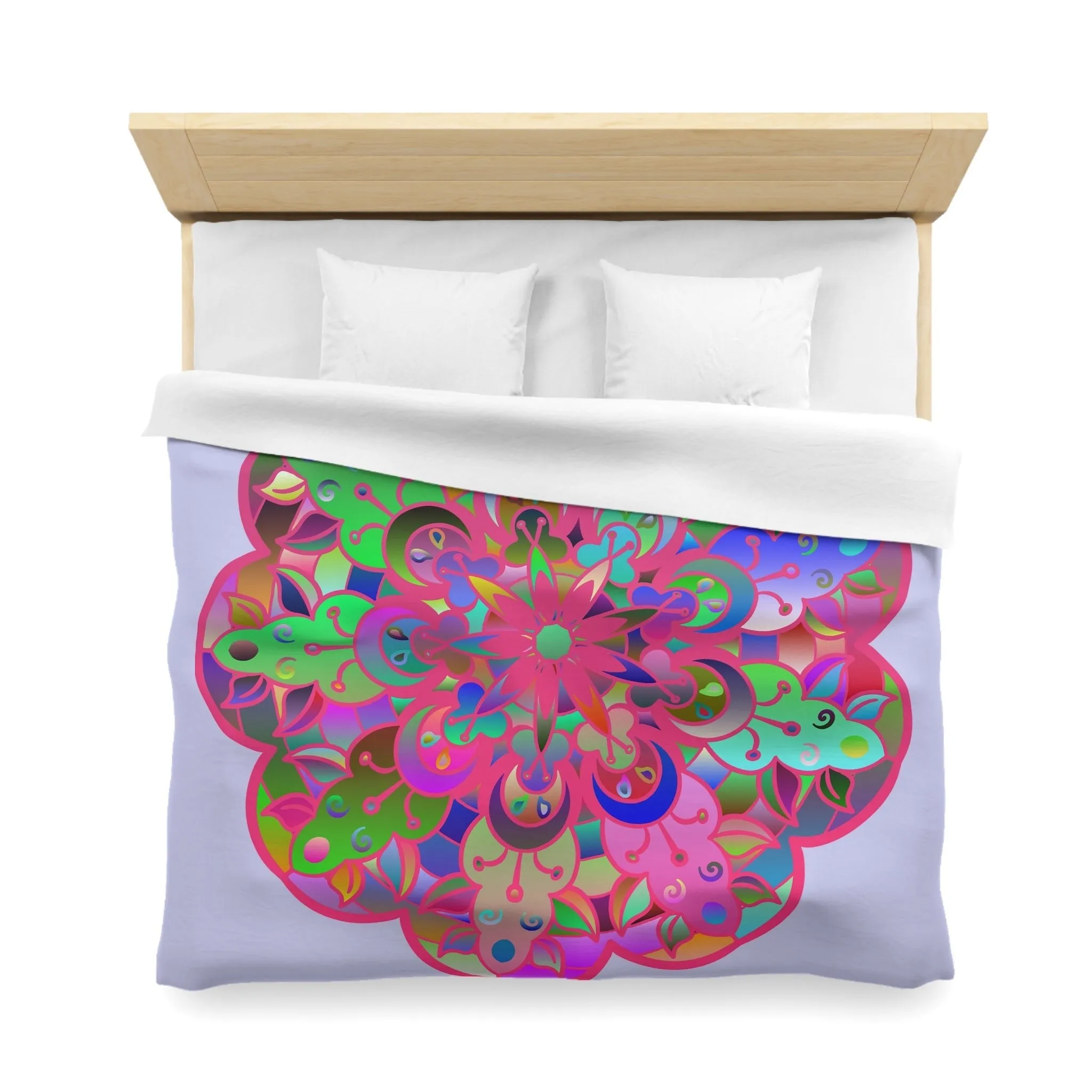 Handmade Mandala Art Microfiber Duvet Cover - Colorful Design