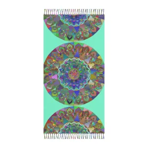 Handmade Mandala Boho Beach Cloth - Aquamarine