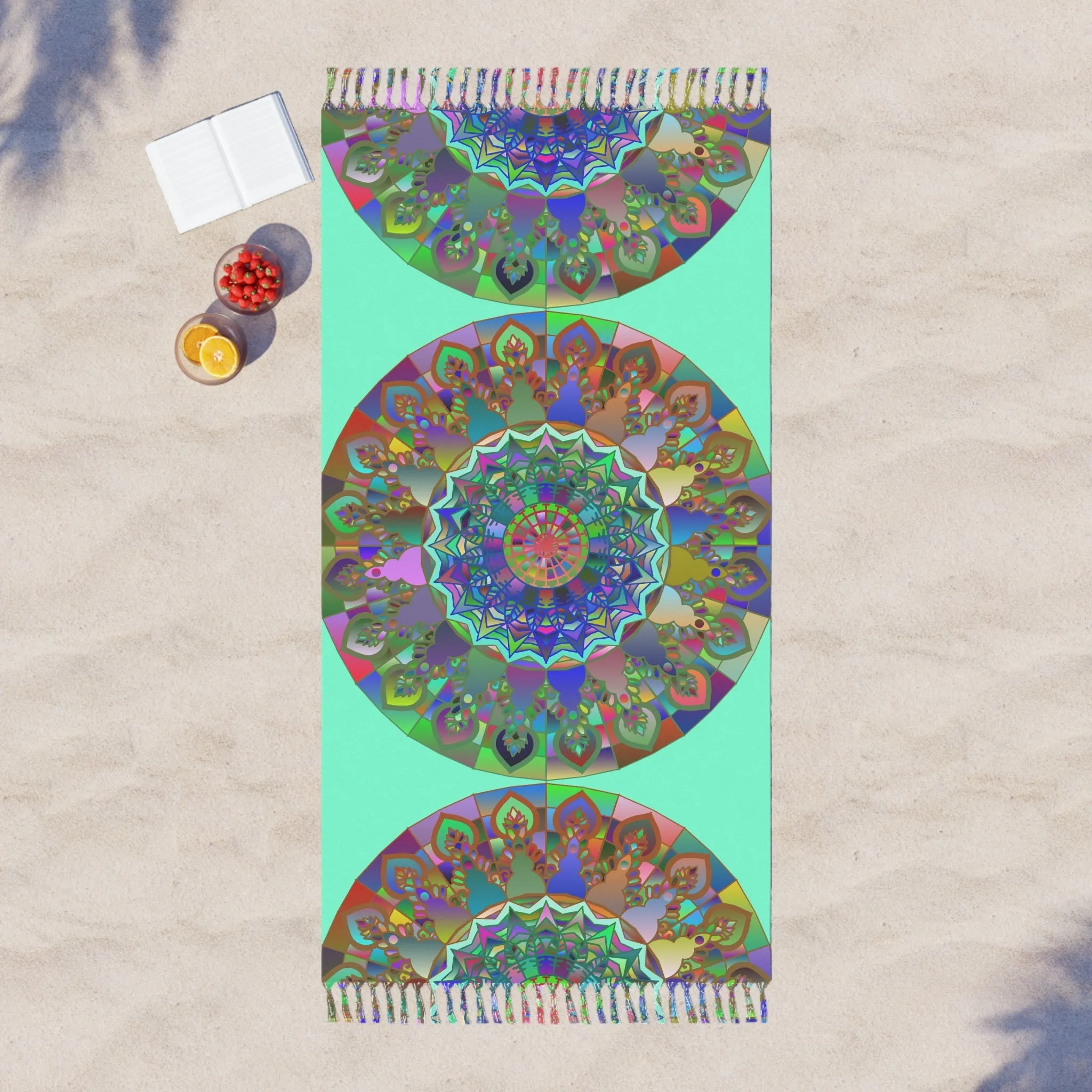 Handmade Mandala Boho Beach Cloth - Aquamarine