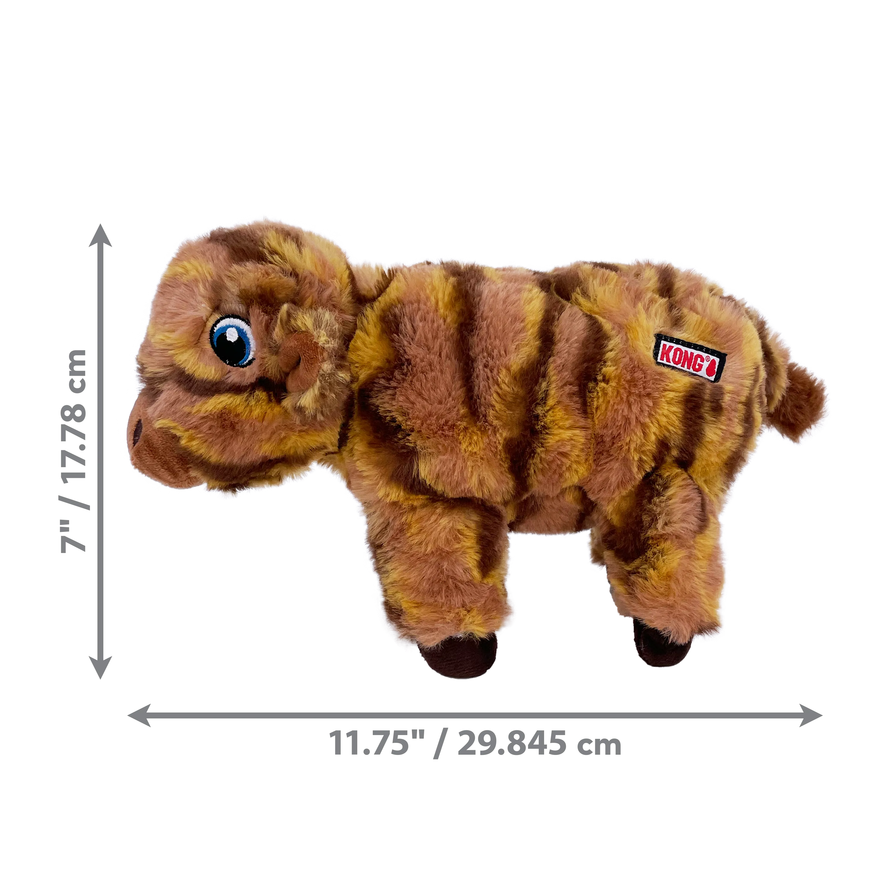 KONG Low Stuff Stripes Cow Dog Toy