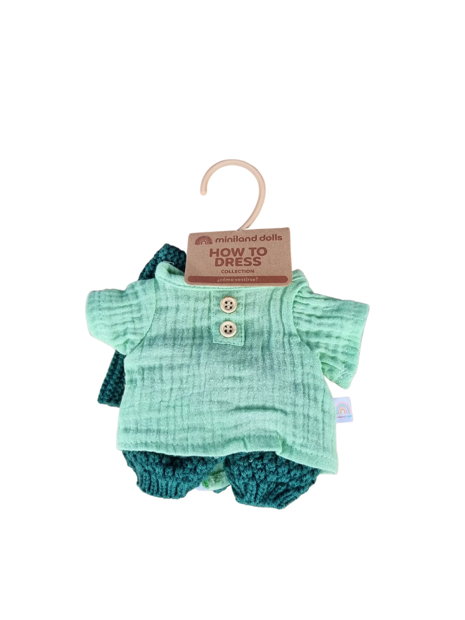 Miniland Clothing Forest Knitted Pants and Shirt with Bonnet (32 cm Doll)