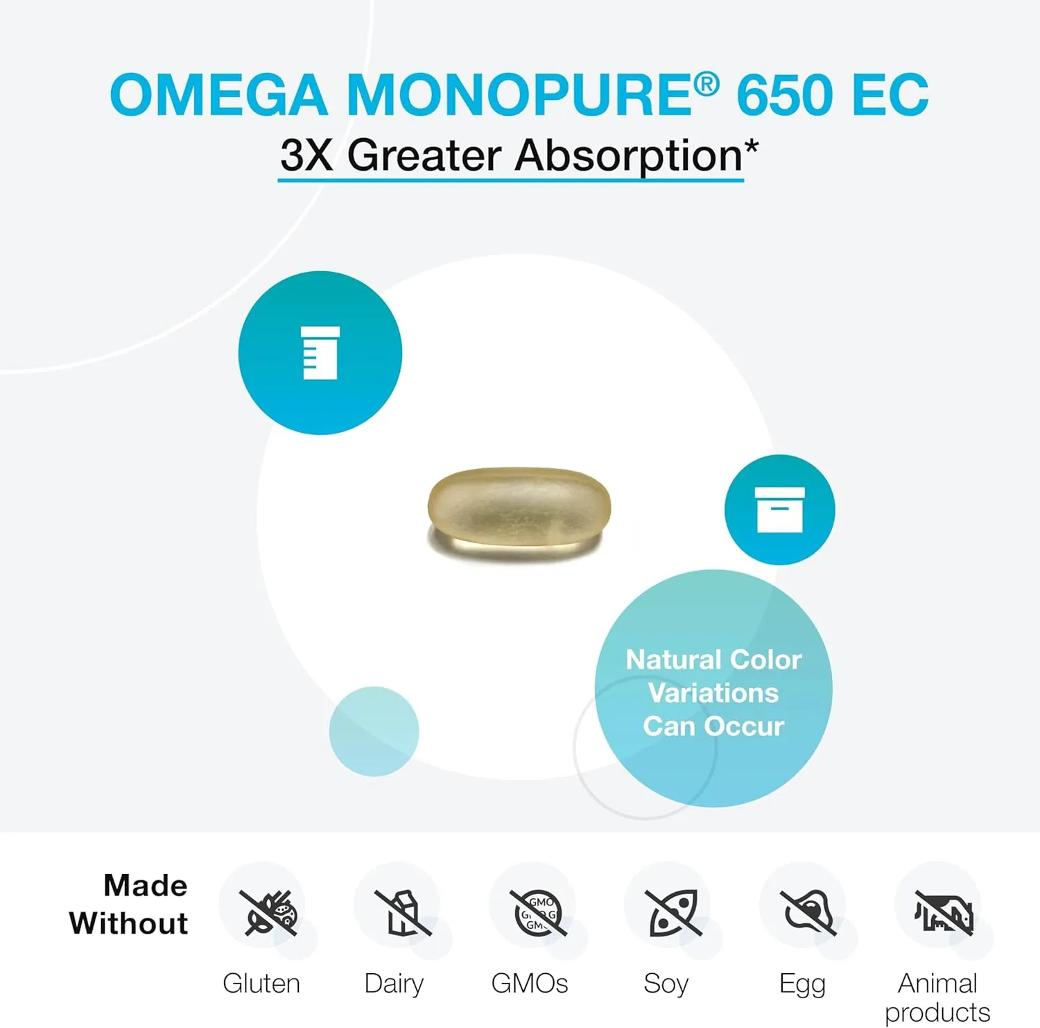 Omega Monopure 650 EC Fish Oil - 120 smaller capsules