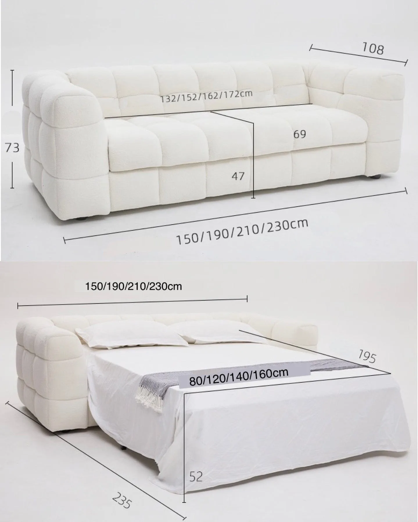 Pierre Foldable Sofa Bed with Mattress