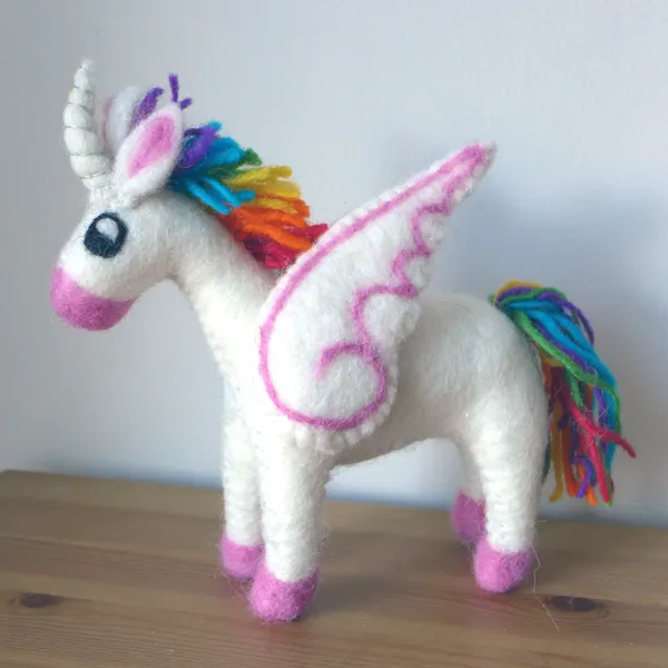 Rainbow Baby Alicorn Felted Wool Toy