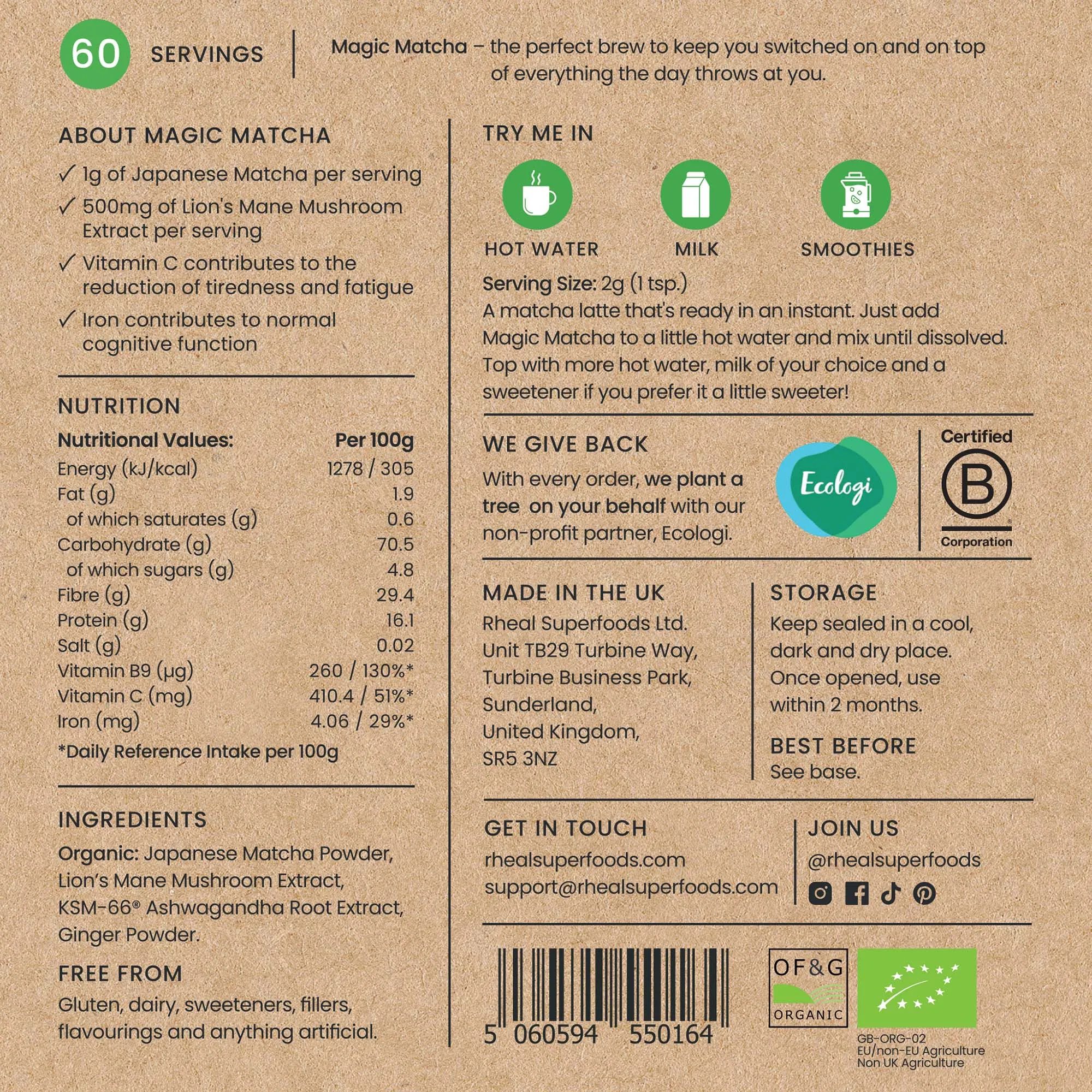 Rheal Magic Matcha Superfood Blend 120g