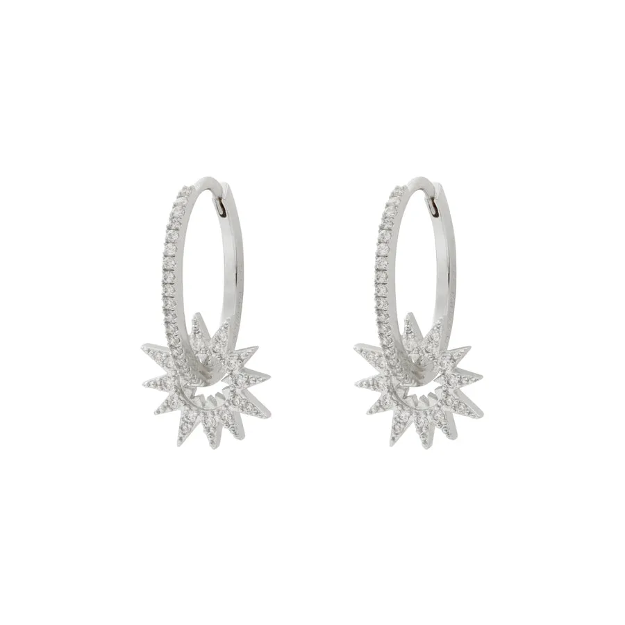Sunlit Hoop Silver Earrings