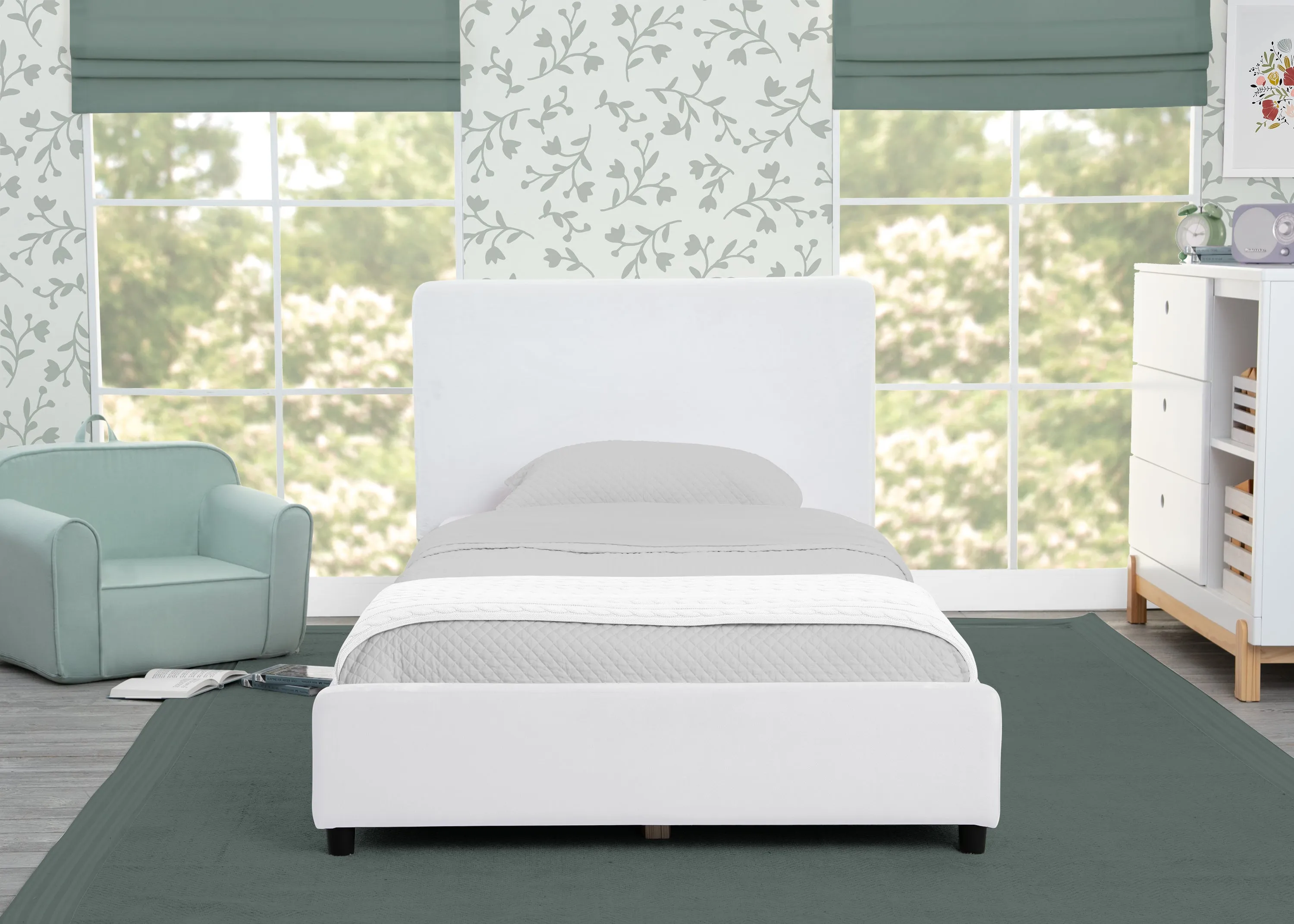 Upholstered Twin Bed with Headboard
