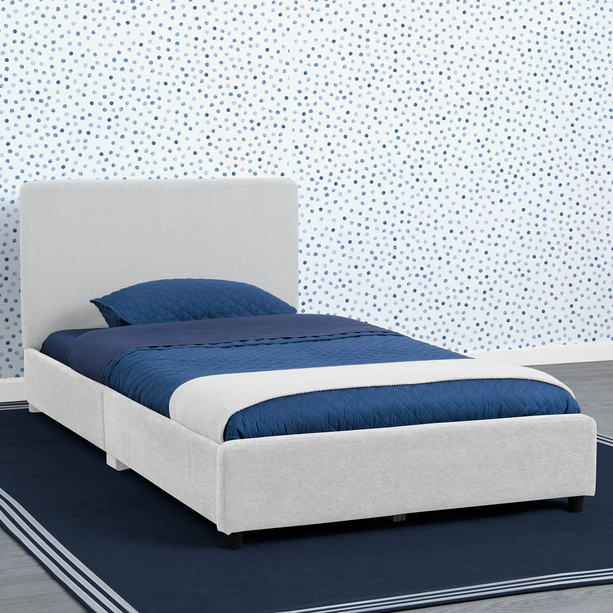 Upholstered Twin Bed with Headboard