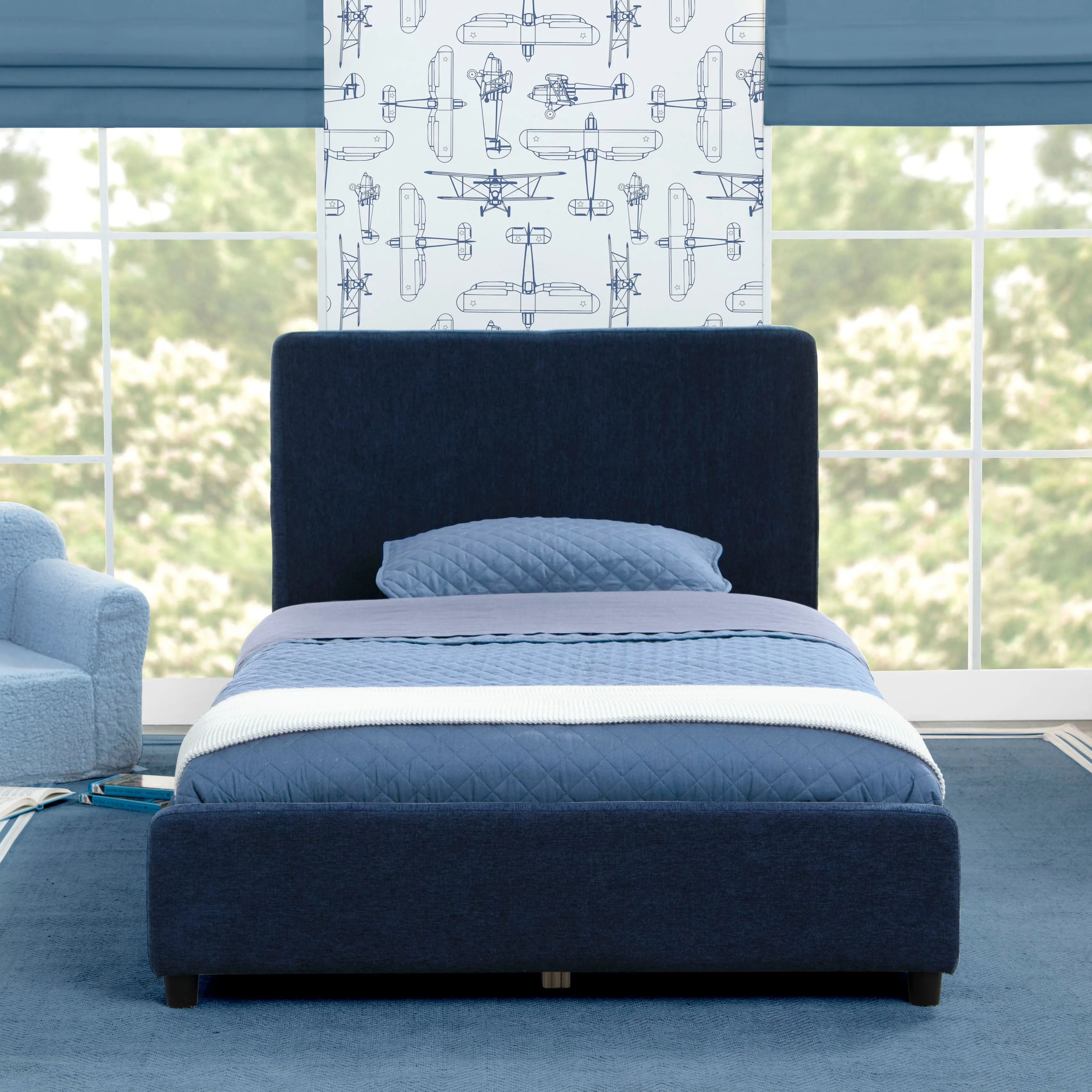 Upholstered Twin Bed with Headboard