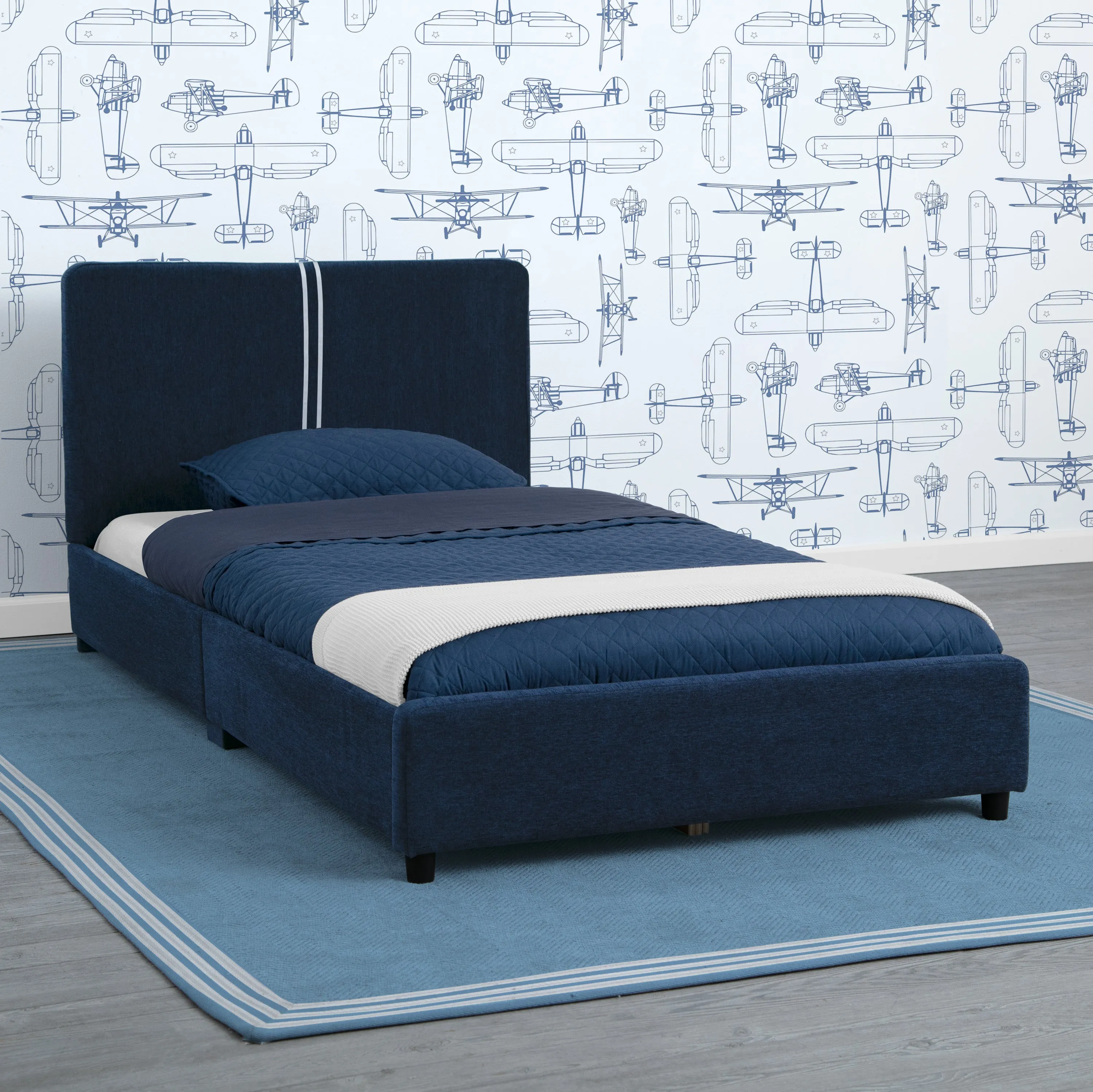 Upholstered Twin Bed with Headboard