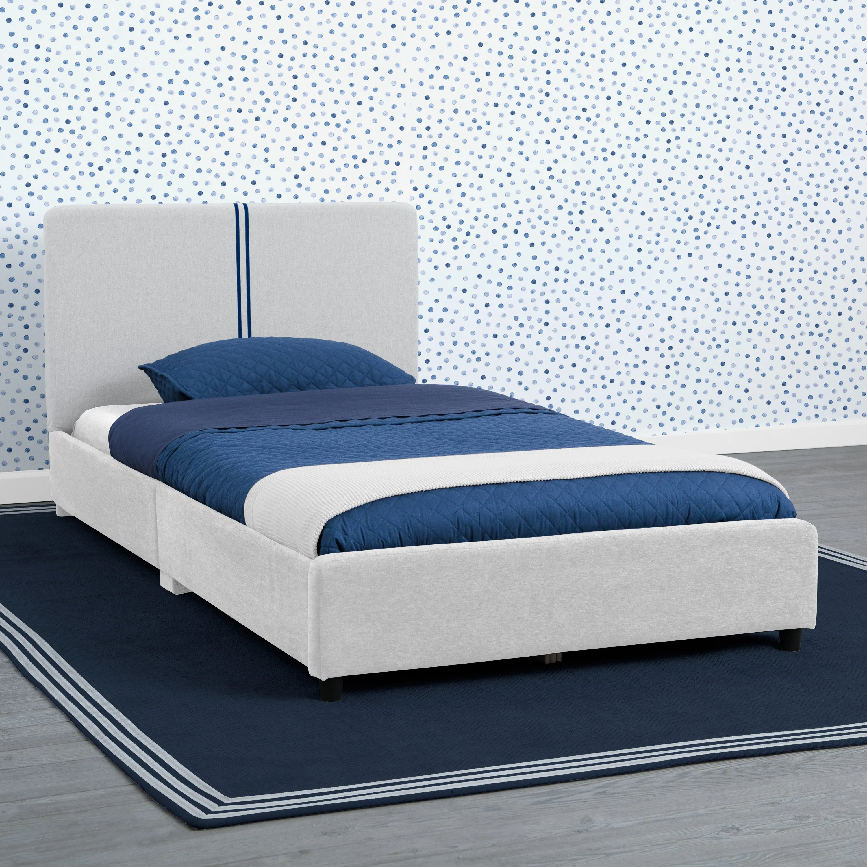 Upholstered Twin Bed with Headboard