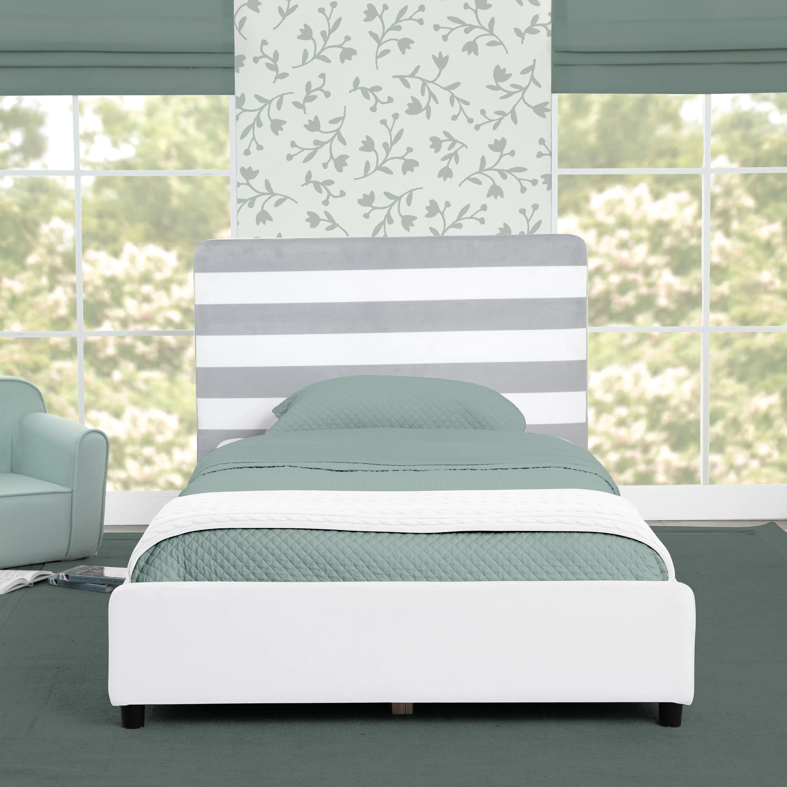 Upholstered Twin Bed with Headboard