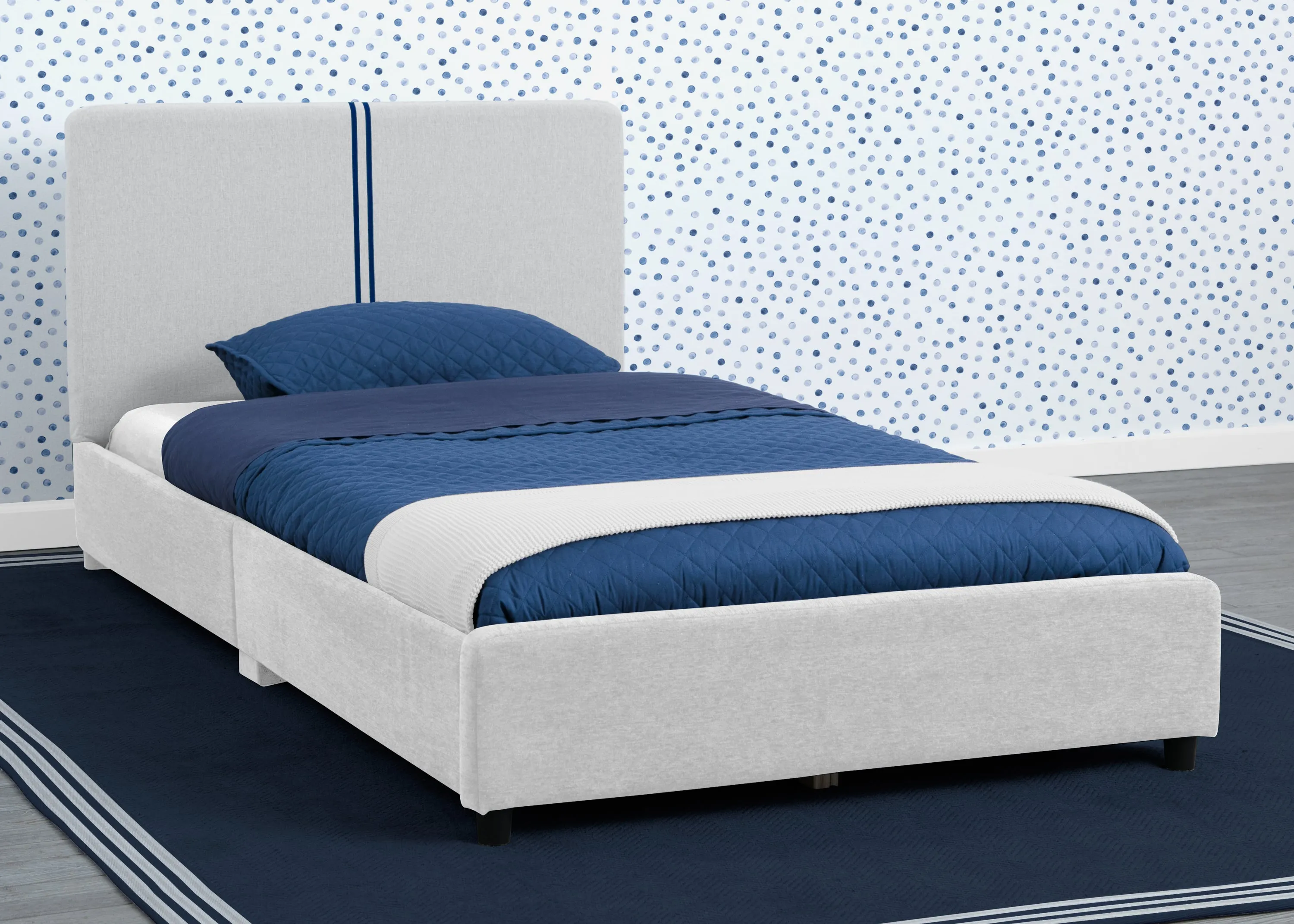 Upholstered Twin Bed with Headboard