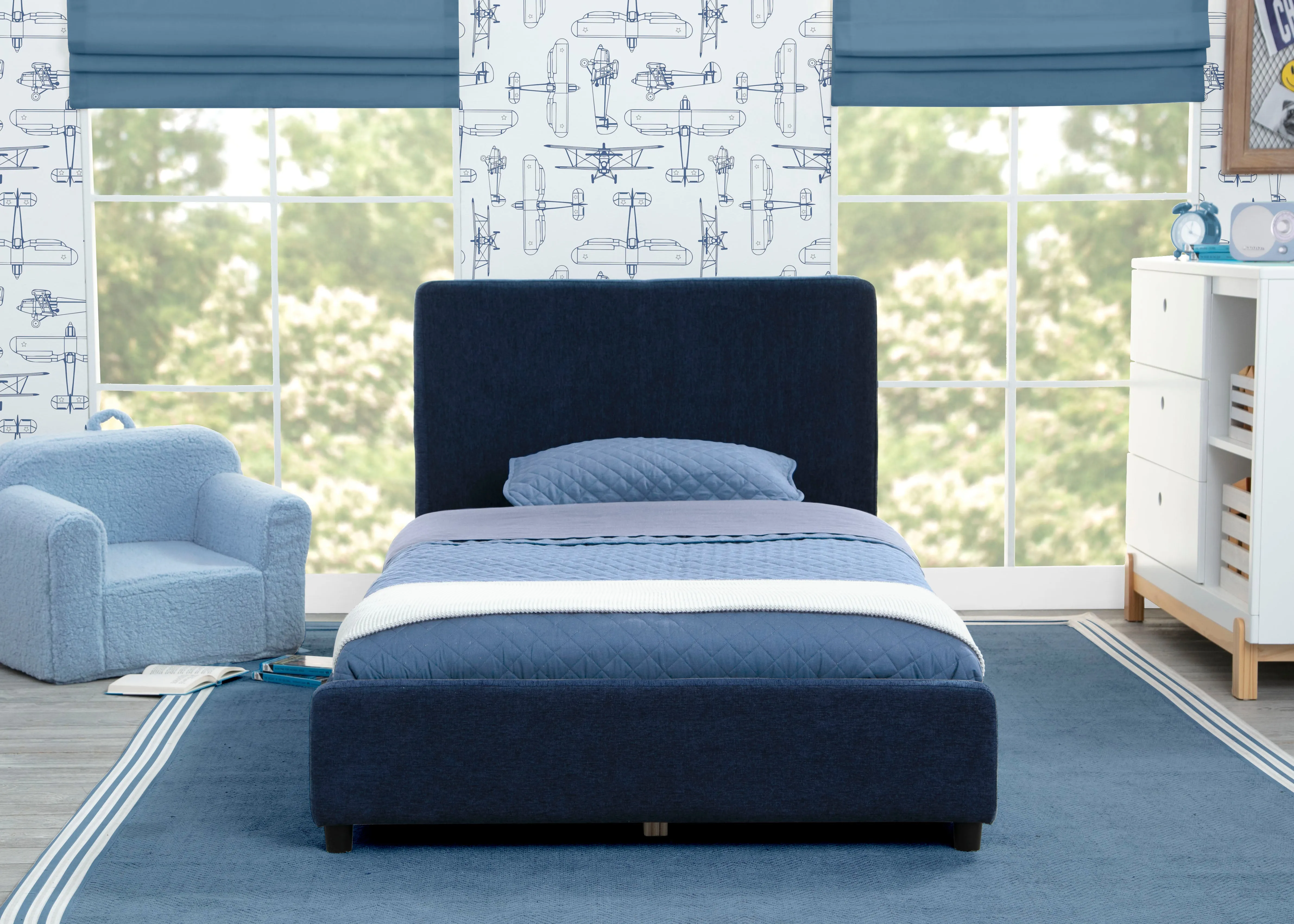Upholstered Twin Bed with Headboard