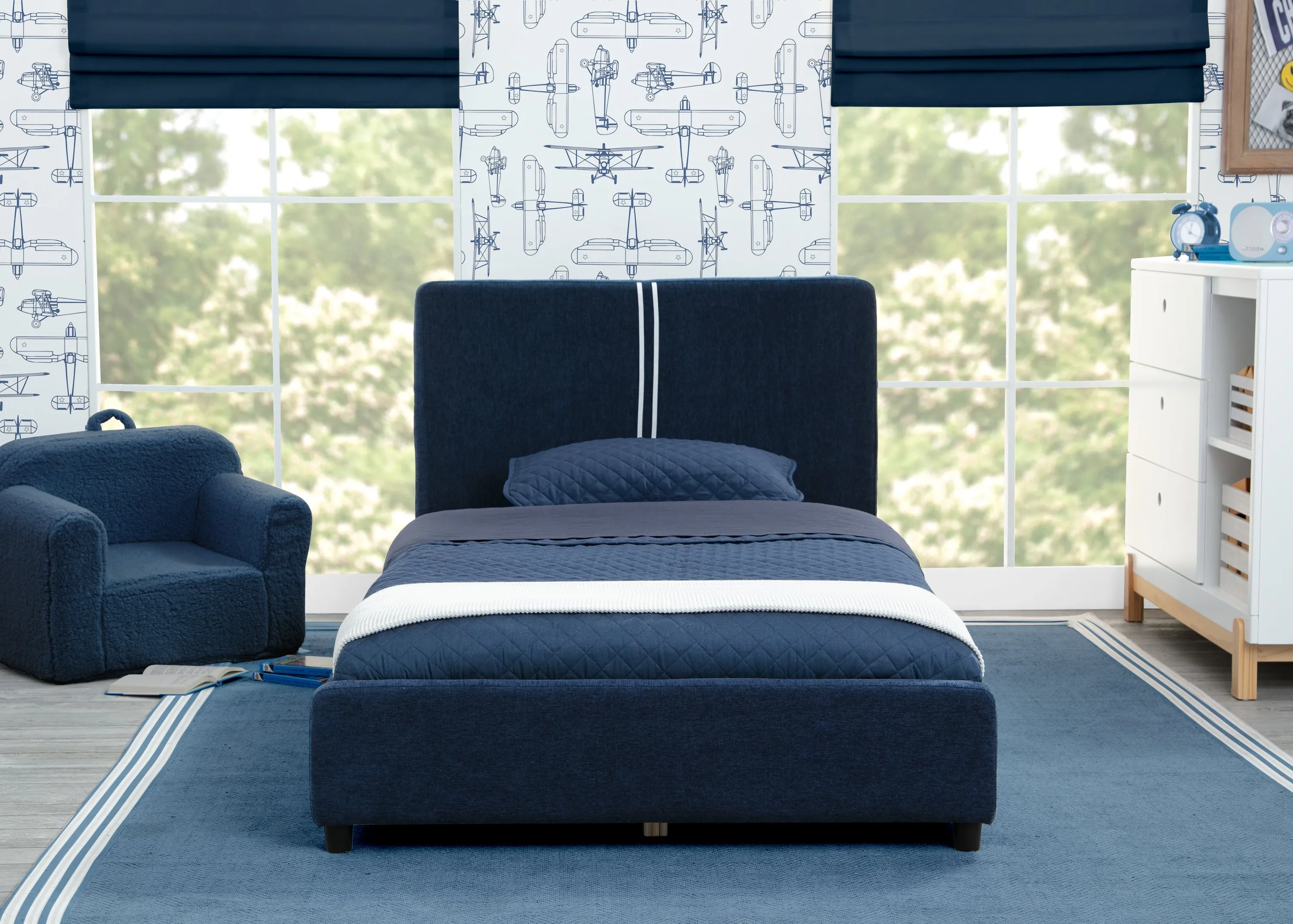 Upholstered Twin Bed with Headboard