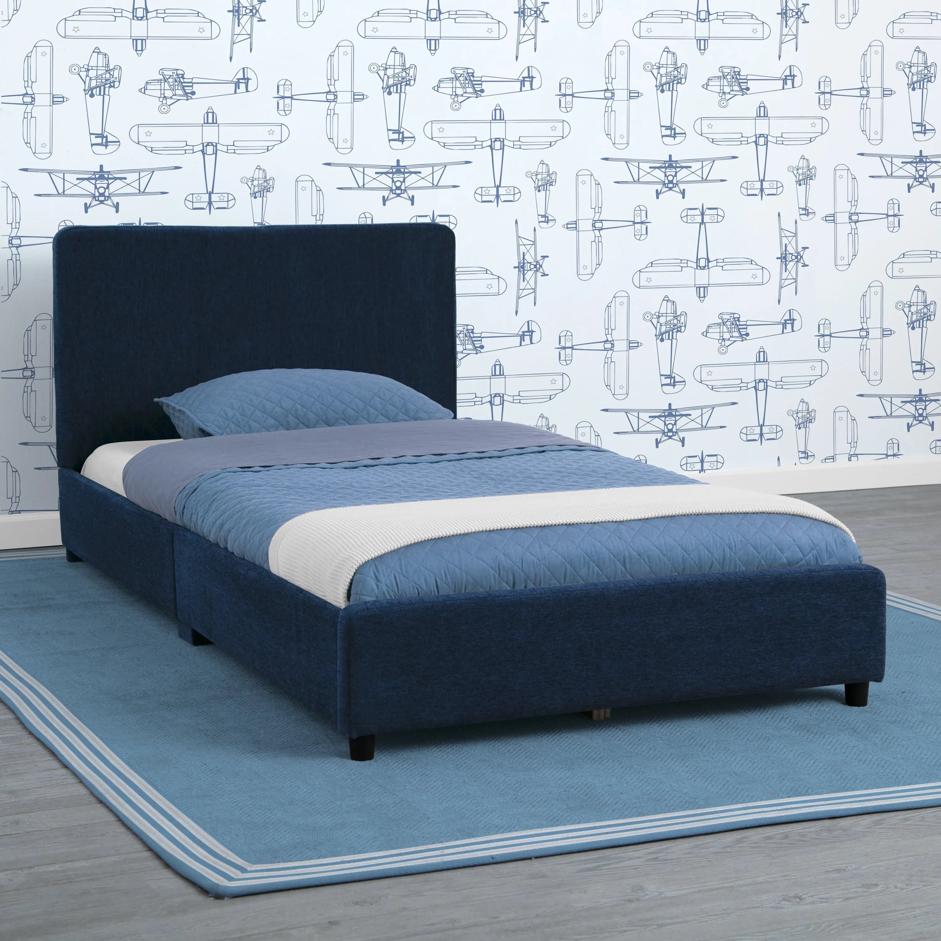 Upholstered Twin Bed with Headboard