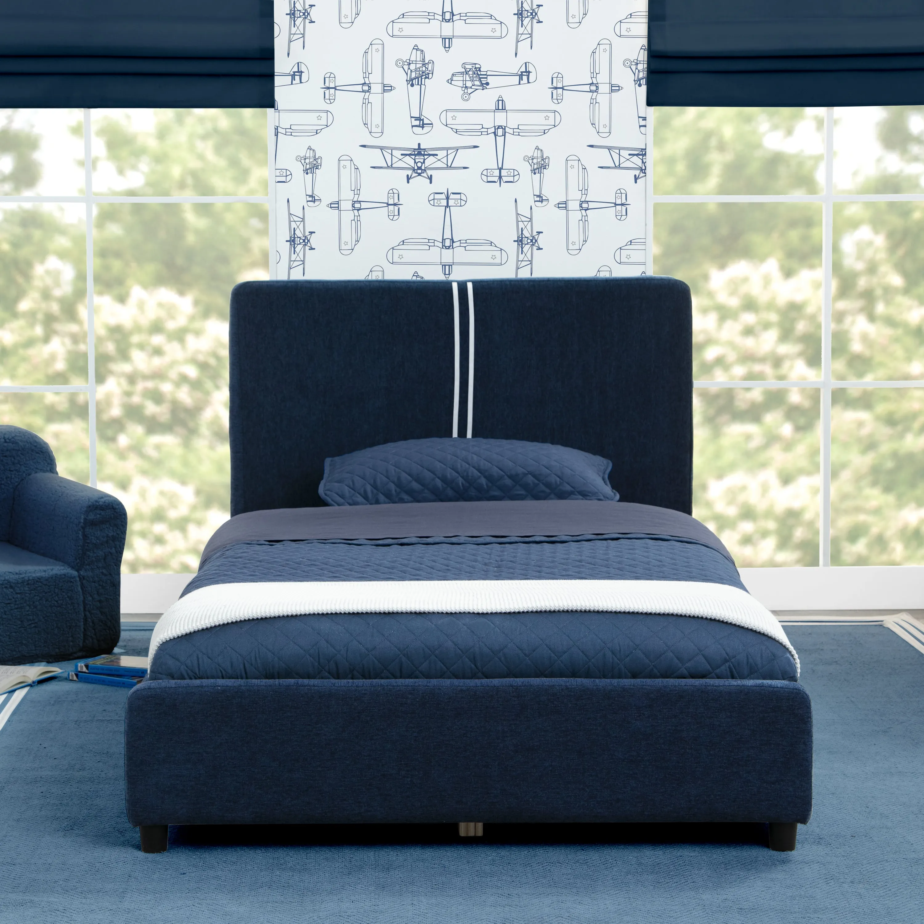 Upholstered Twin Bed with Headboard