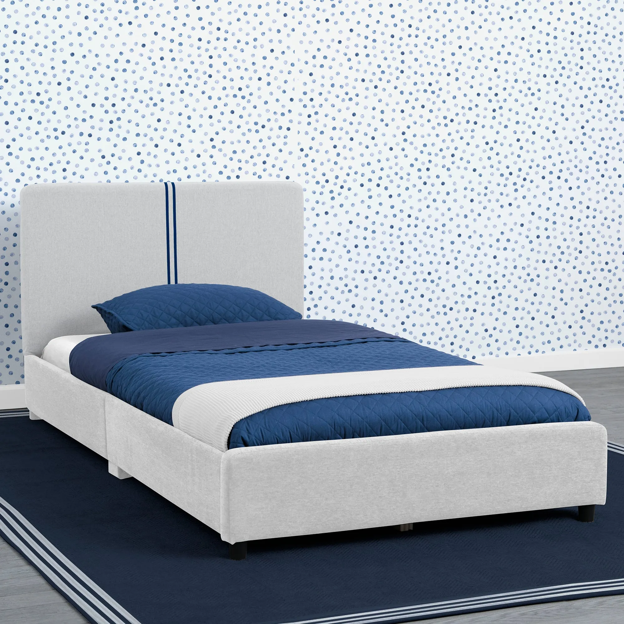 Upholstered Twin Bed with Headboard