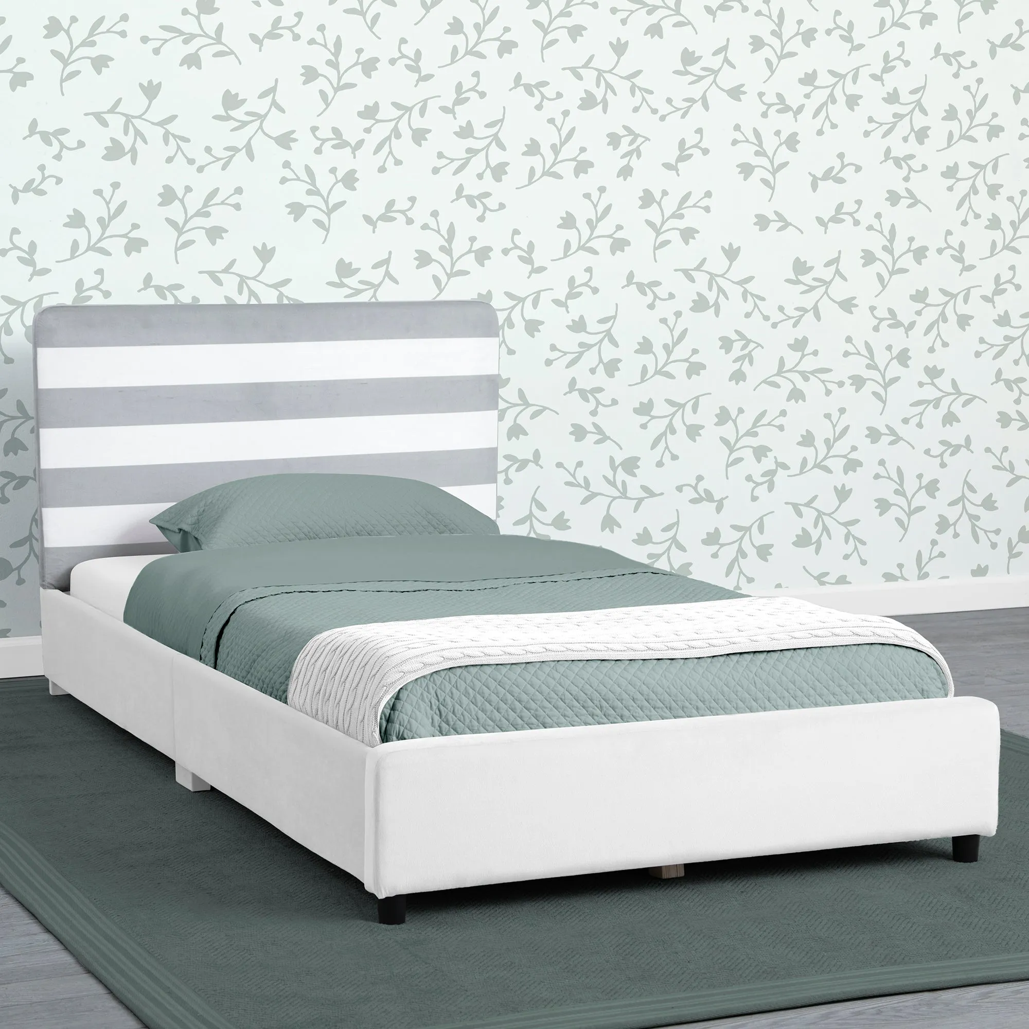 Upholstered Twin Bed with Headboard